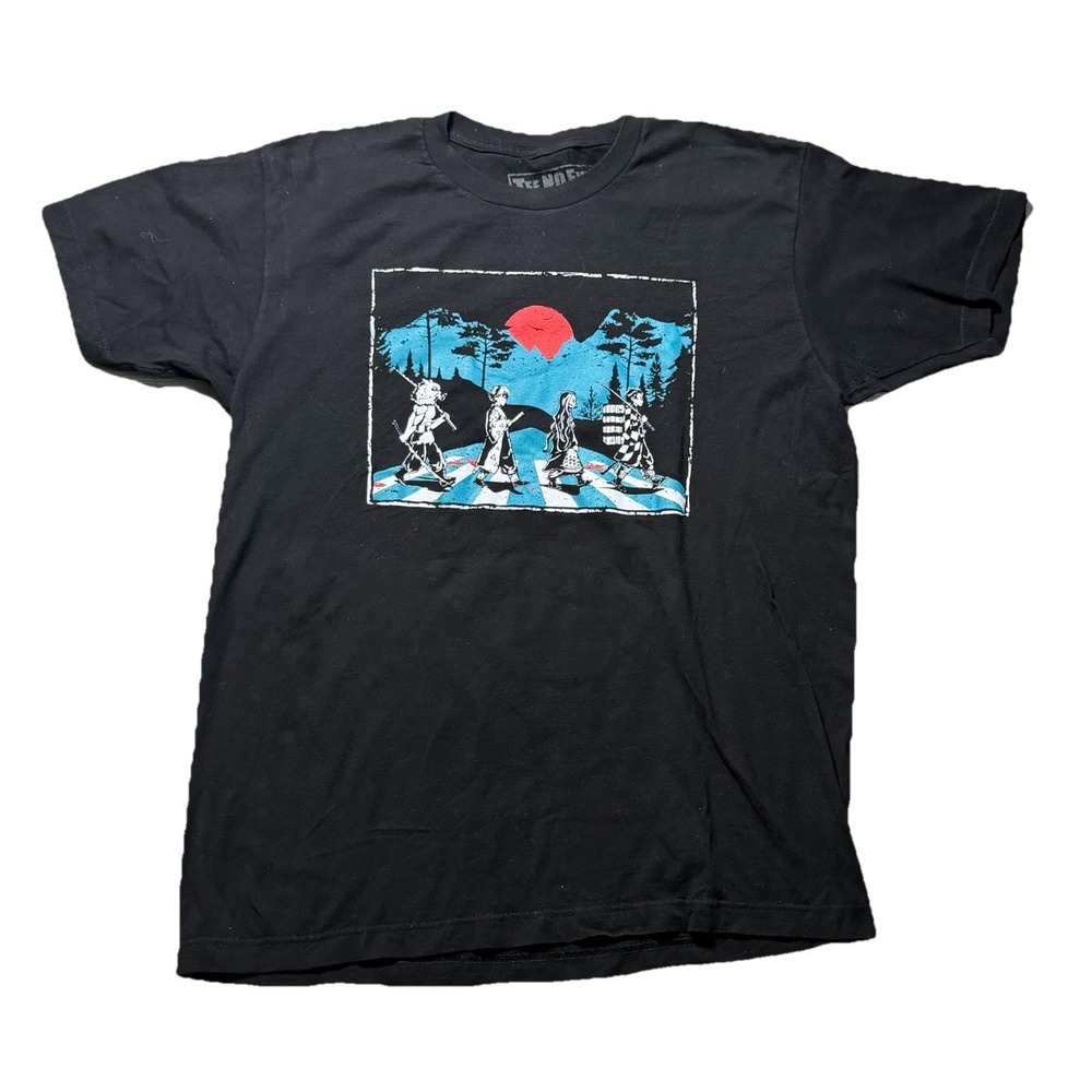 Anime‎ Demon Slayer Abbey Road Style Graphic T Shirt Black Size L Streetwear